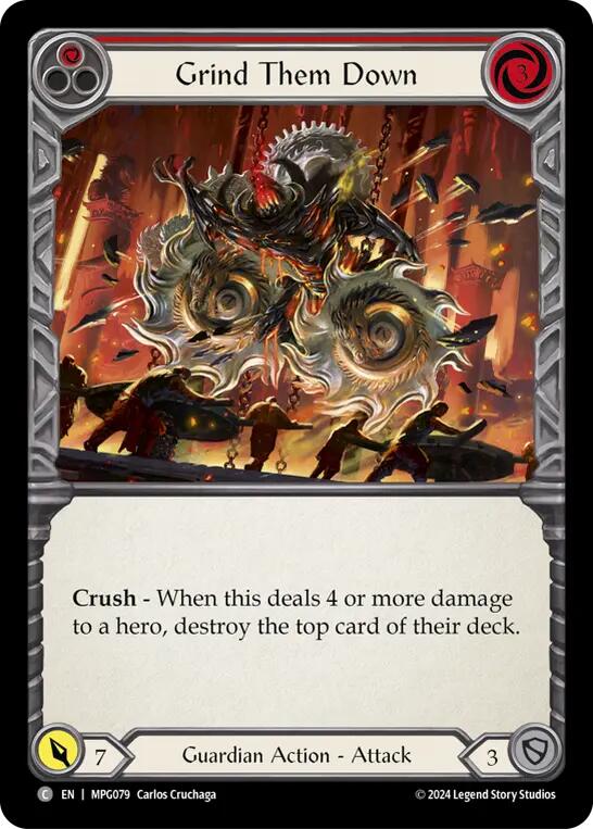 Grind Them Down (Red) [MPG079] (Mastery Pack Guardian) | The CG Realm