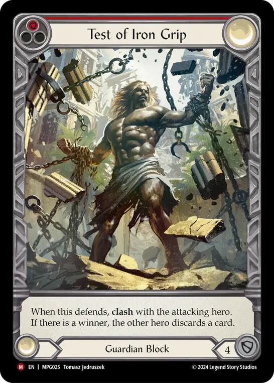 Test of Iron Grip (Extended Art) [MPG025] (Mastery Pack Guardian)  Rainbow Foil | The CG Realm