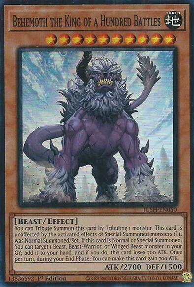 Behemoth the King of a Hundred Battles (Super Rare) [JUSH-EN050] Super Rare | The CG Realm