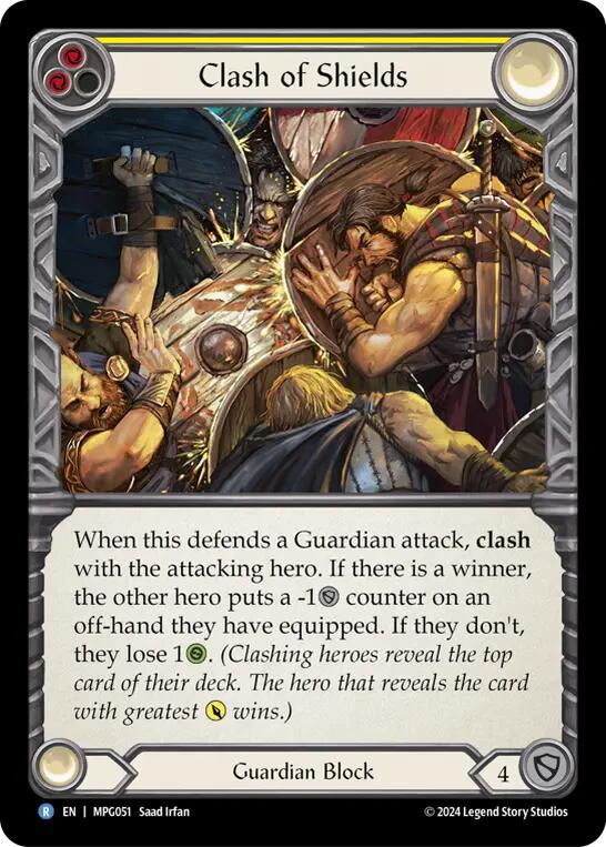 Clash of Shields [MPG051] (Mastery Pack Guardian)  Rainbow Foil | The CG Realm