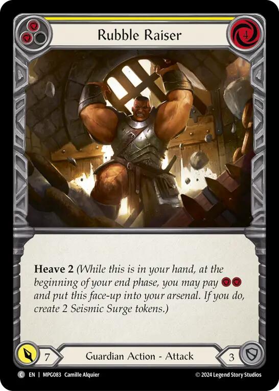 Rubble Raiser (Yellow) [MPG083] (Mastery Pack Guardian)  Rainbow Foil | The CG Realm