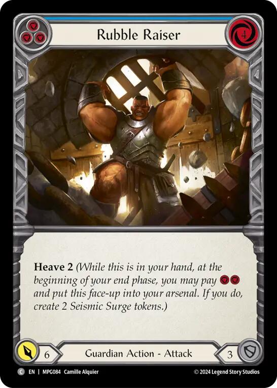 Rubble Raiser (Blue) [MPG084] (Mastery Pack Guardian)  Rainbow Foil | The CG Realm