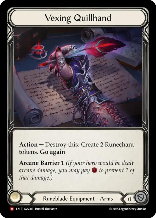Vexing Quillhand [AVS005] (Armory Deck: Legends Viserai) | The CG Realm