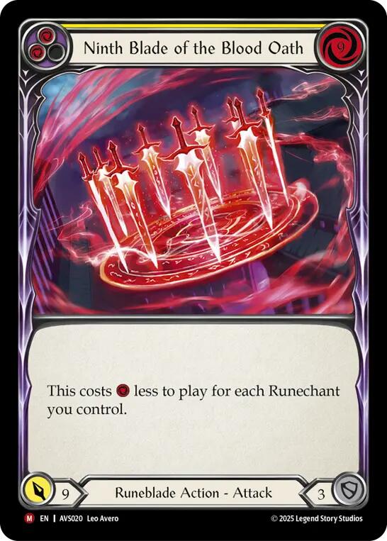 Ninth Blade of the Blood Oath (Yellow) [AVS020] (Armory Deck: Legends Viserai) | The CG Realm