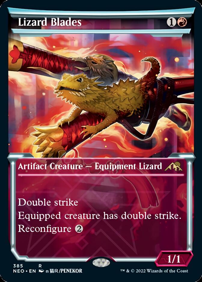 Lizard Blades (Showcase Soft Glow) [Kamigawa: Neon Dynasty] | The CG Realm