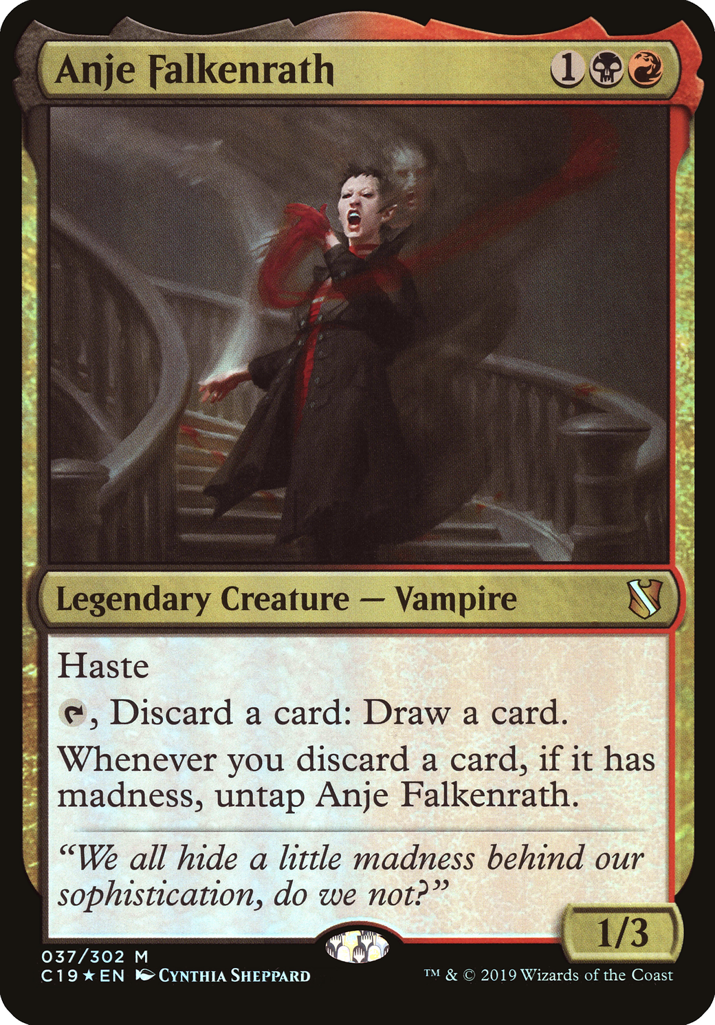 Anje Falkenrath (Commander 2019) (OVER-037) - Commander 2019 Oversized Foil