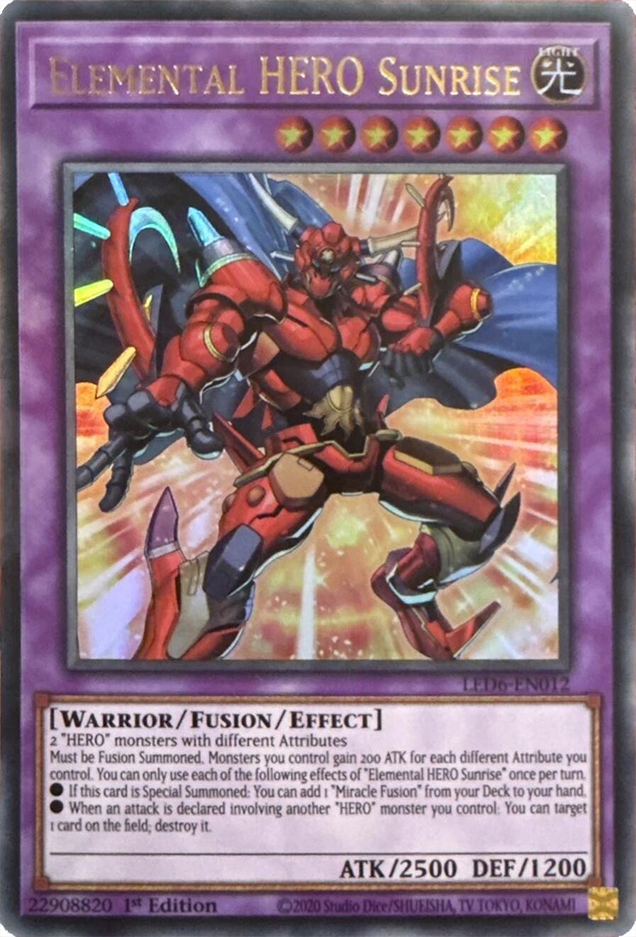 Elemental HERO Sunrise (2020 Date Reprint) [LED6-EN012] Ultra Rare | The CG Realm