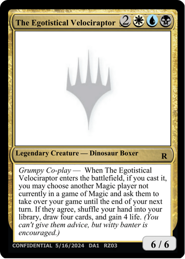 The Egotistical Velociraptor [Mystery Booster 2 Playtest Cards] | The CG Realm