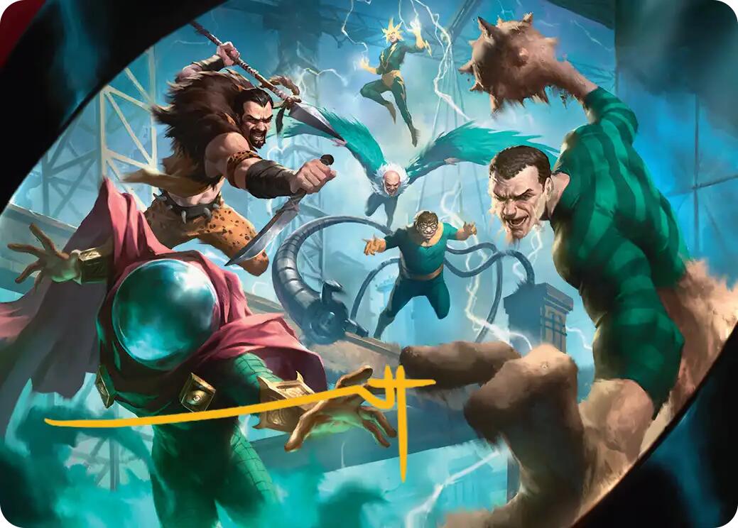 Behold the Sinister Six! Art Card (7/54) (Gold-Stamped Signature) [Marvel's Spider-Man Art Series] | The CG Realm
