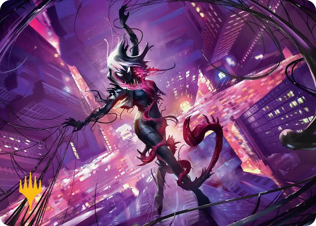 Gwenom, Remorseless Art Card (Gold-Stamped Planeswalker Symbol) [Marvel's Spider-Man Art Series] | The CG Realm