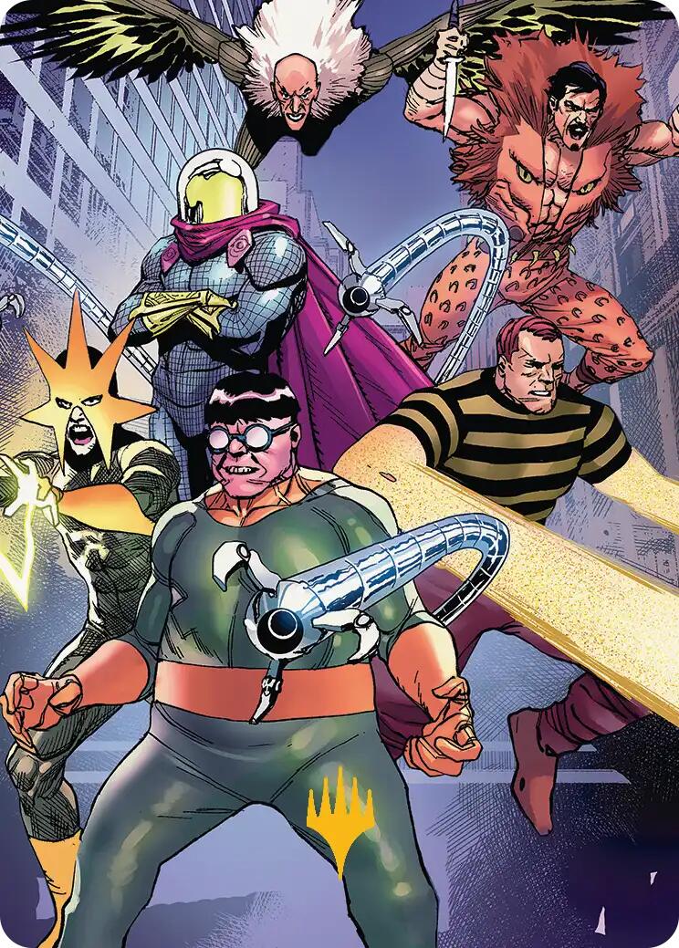 Behold the Sinister Six! Art Card (45/54) (Gold-Stamped Planeswalker Symbol) [Marvel's Spider-Man Art Series] | The CG Realm