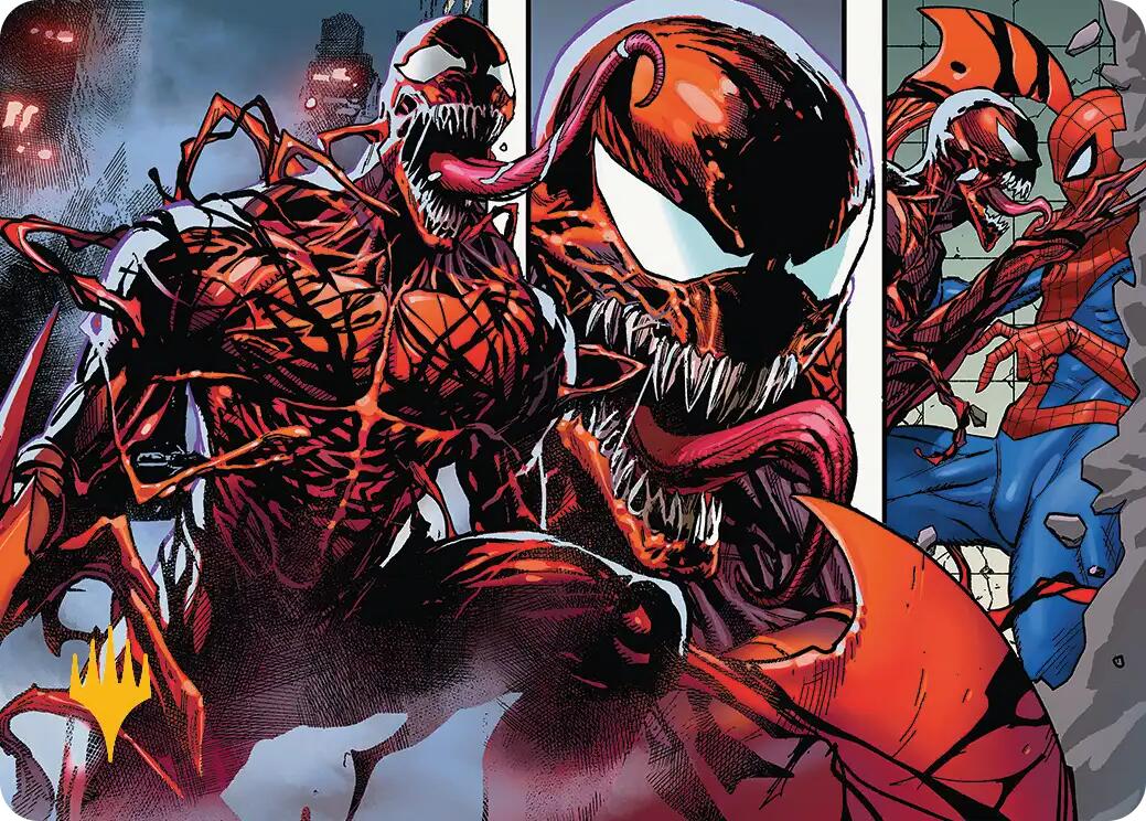 Carnage, Crimson Chaos Art Card (Gold-Stamped Planeswalker Symbol) [Marvel's Spider-Man Art Series] | The CG Realm
