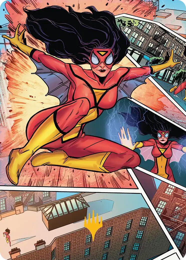 Spider-Woman, Stunning Savior Art Card (Gold-Stamped Planeswalker Symbol) [Marvel's Spider-Man Art Series] | The CG Realm