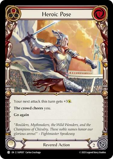 Heroic Pose (Red) [SUP057] (Super Slam)  Rainbow Foil | The CG Realm