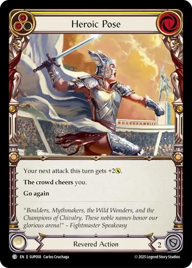 Heroic Pose (Yellow) [SUP058] (Super Slam)  Rainbow Foil | The CG Realm