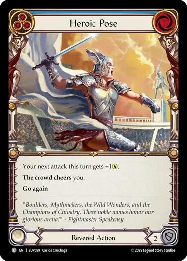 Heroic Pose (Blue) [SUP059] (Super Slam)  Rainbow Foil | The CG Realm