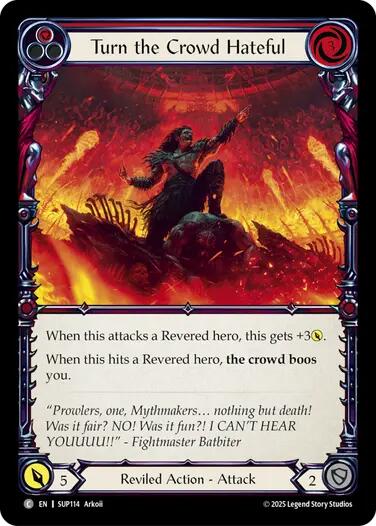 Turn the Crowd Hateful (Red) [SUP114] (Super Slam)  Rainbow Foil | The CG Realm