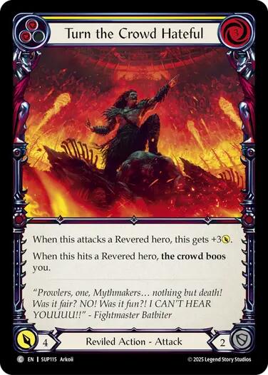 Turn the Crowd Hateful (Yellow) [SUP115] (Super Slam)  Rainbow Foil | The CG Realm
