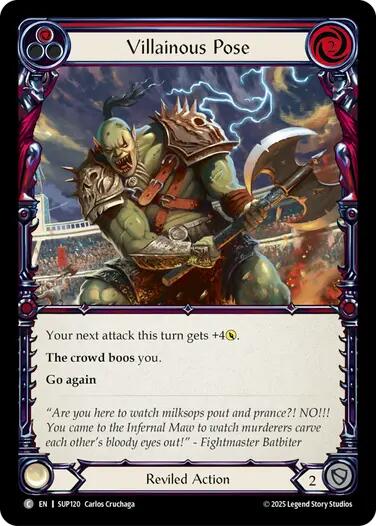 Villainous Pose (Red) [SUP120] (Super Slam)  Rainbow Foil | The CG Realm