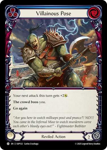 Villainous Pose (Blue) [SUP122] (Super Slam)  Rainbow Foil | The CG Realm