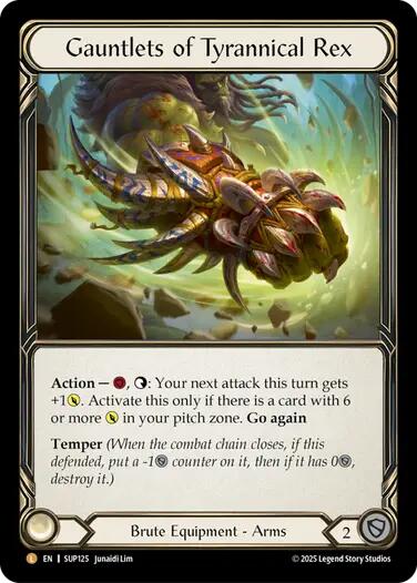 Gauntlets of Tyrannical Rex [SUP125] (Super Slam)  Cold Foil | The CG Realm