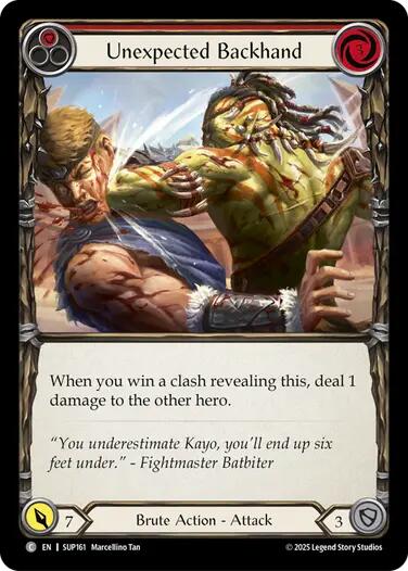 Unexpected Backhand (Red) [SUP161] (Super Slam)  Rainbow Foil | The CG Realm