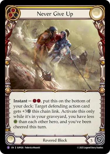 Never Give Up [SUP026] (Super Slam)  Rainbow Foil | The CG Realm