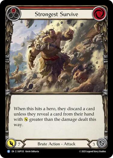 Strongest Survive (Red) [SUP135] (Super Slam)  Rainbow Foil | The CG Realm