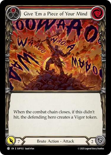 Give 'Em a Piece of Your Mind (Red) [SUP152] (Super Slam)  Rainbow Foil | The CG Realm