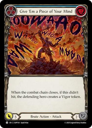 Give 'Em a Piece of Your Mind (Blue) [SUP154] (Super Slam)  Rainbow Foil | The CG Realm