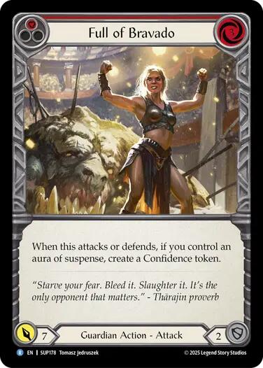 Full of Bravado (Red) [SUP178] (Super Slam)  Rainbow Foil | The CG Realm