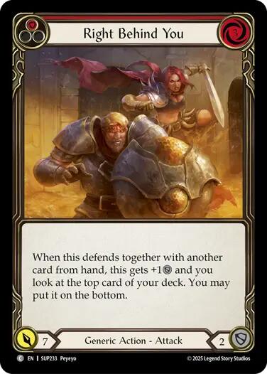 Right Behind You (Red) [SUP233] (Super Slam)  Rainbow Foil | The CG Realm