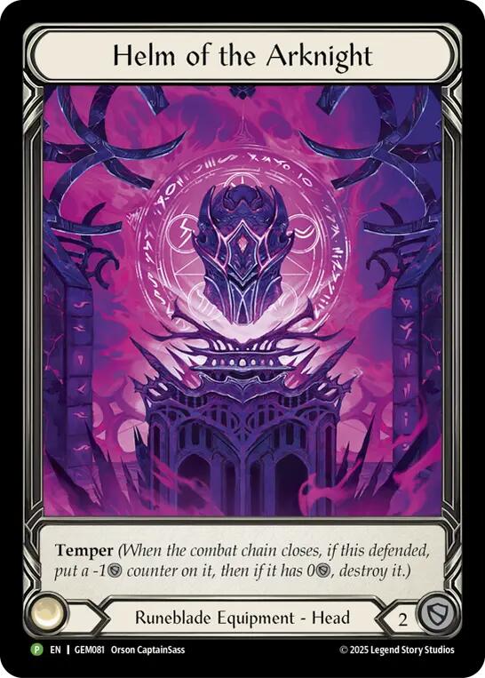 Helm of the Arknight [GEM081] (GEM Pack 3)  Rainbow Foil | The CG Realm