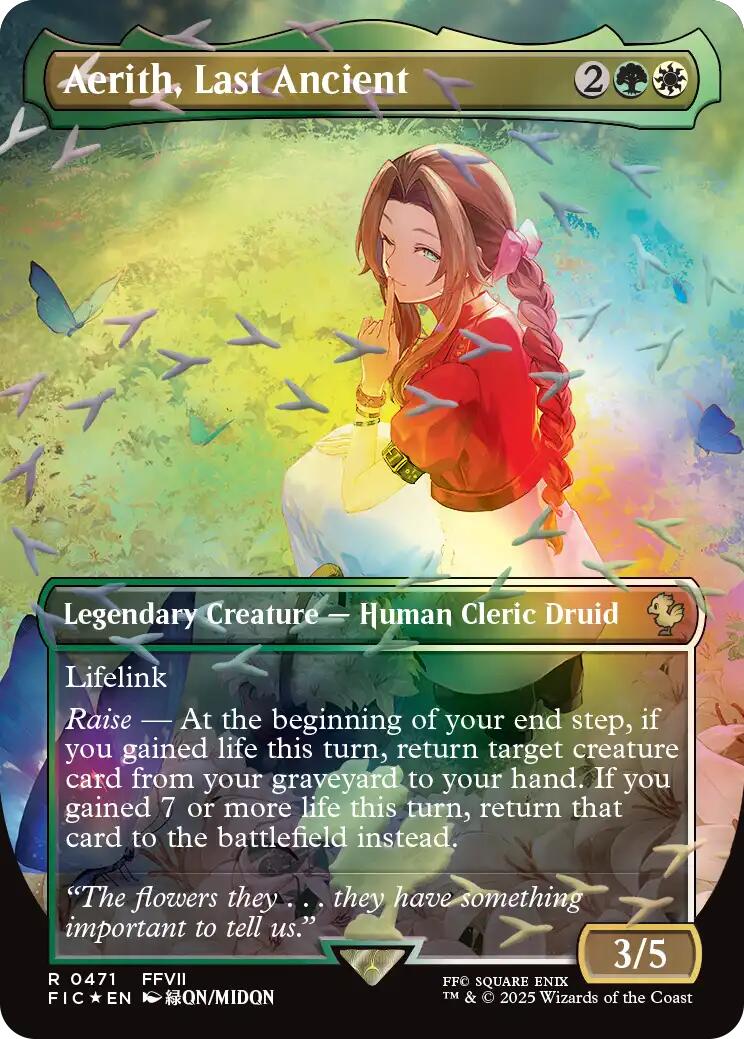 Aerith, Last Ancient (Borderless) (Chocobo Track Foil) [FINAL FANTASY Commander] | The CG Realm