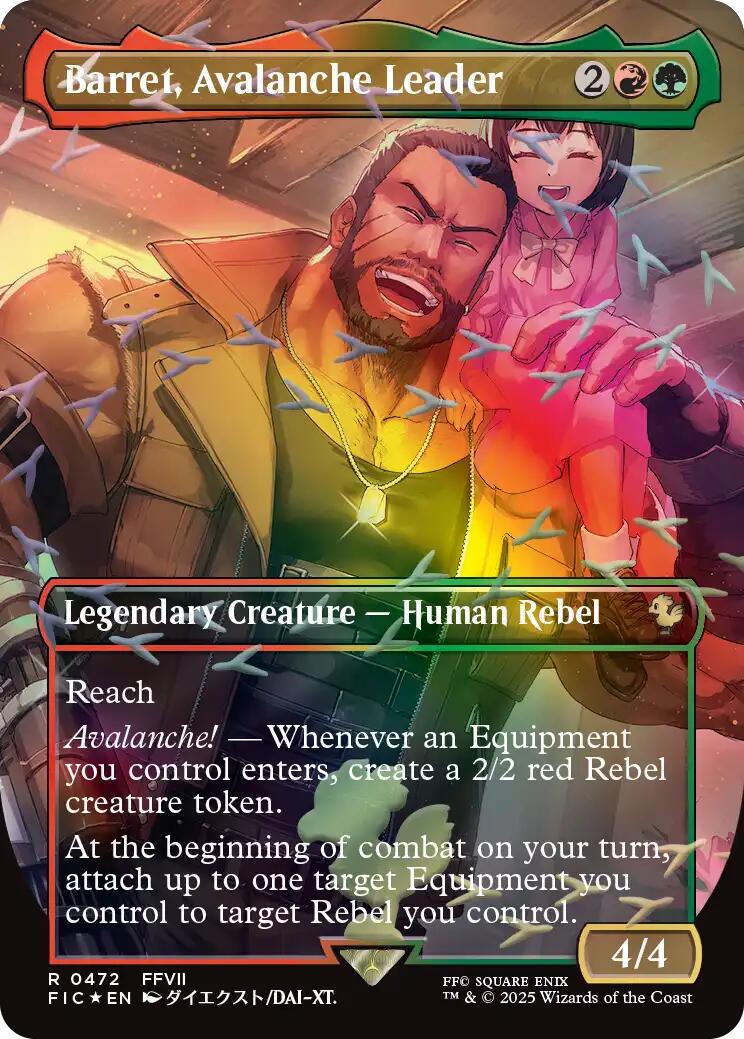 Barret, Avalanche Leader (Borderless) (Chocobo Track Foil) [FINAL FANTASY Commander] | The CG Realm
