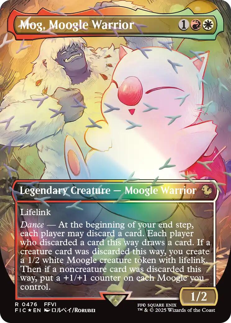 Mog, Moogle Warrior (Borderless) (Chocobo Track Foil) [FINAL FANTASY Commander] | The CG Realm