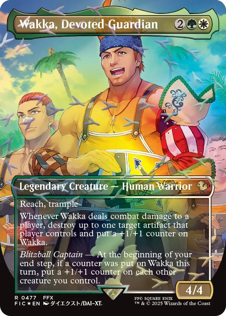 Wakka, Devoted Guardian (Borderless) (Chocobo Track Foil) [FINAL FANTASY Commander] | The CG Realm