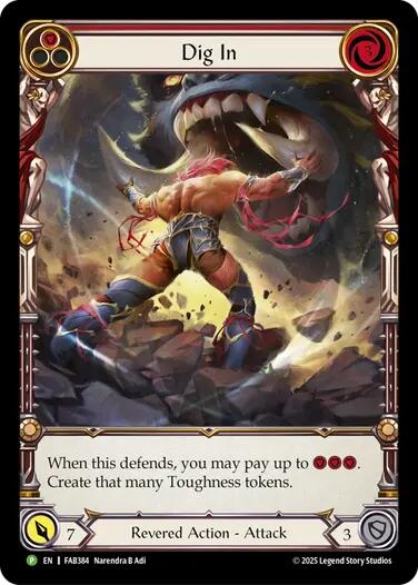 Dig In (Red) [FAB384] (Promo)  Rainbow Foil | The CG Realm