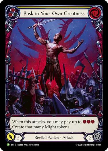 Bask in Your Own Greatness (Yellow) [FAB388] (Promo)  Rainbow Foil | The CG Realm