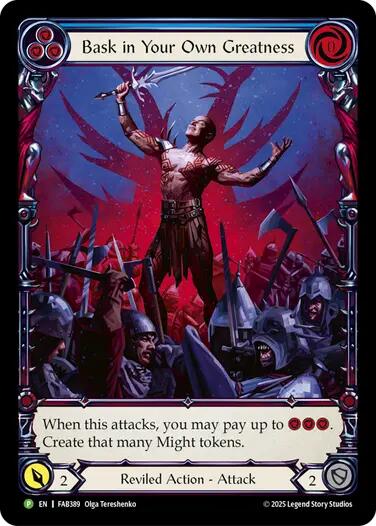 Bask in Your Own Greatness (Blue) [FAB389] (Promo)  Rainbow Foil | The CG Realm