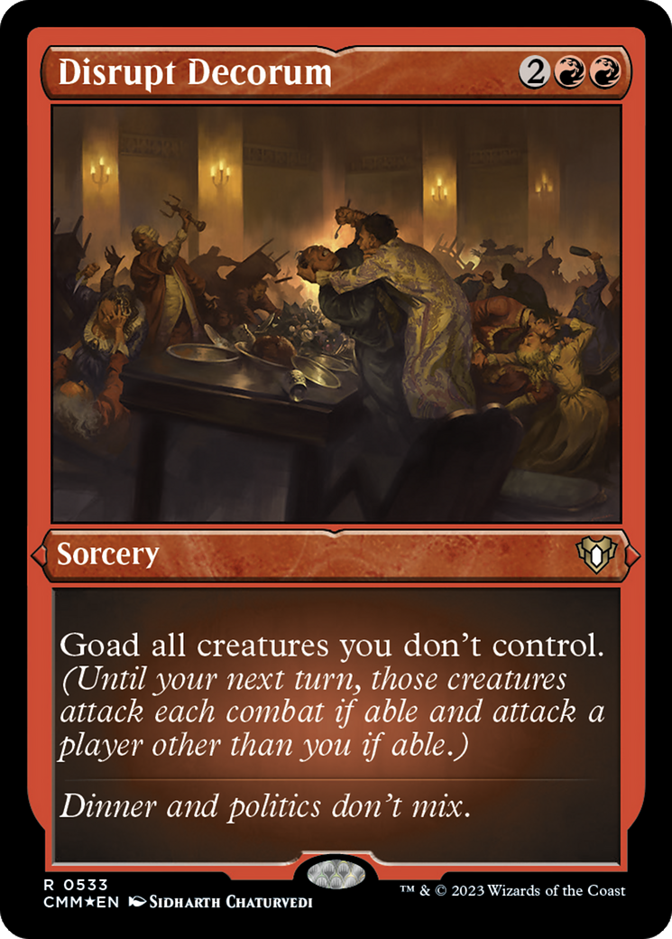 Disrupt Decorum (Foil Etched) [Commander Masters] | The CG Realm