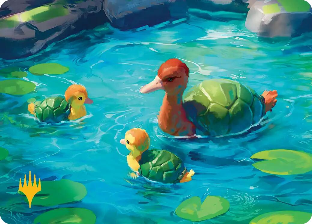 Turtle-Duck Art Card (Gold-Stamped Planeswalker Symbol) [Avatar: The Last Airbender Art Series] | The CG Realm