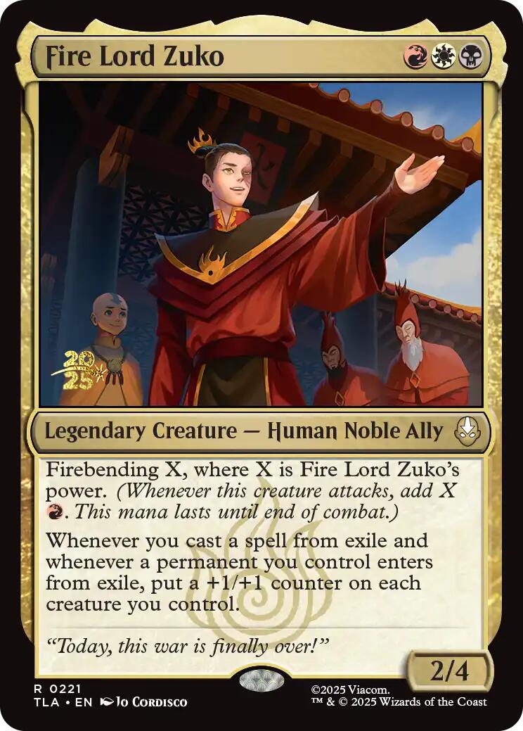 Fire Lord Zuko [Avatar: The Last Airbender Prerelease Cards] | The CG Realm