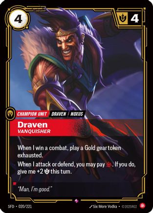 Draven - Vanquisher (020/221) - Spiritforged Foil | The CG Realm