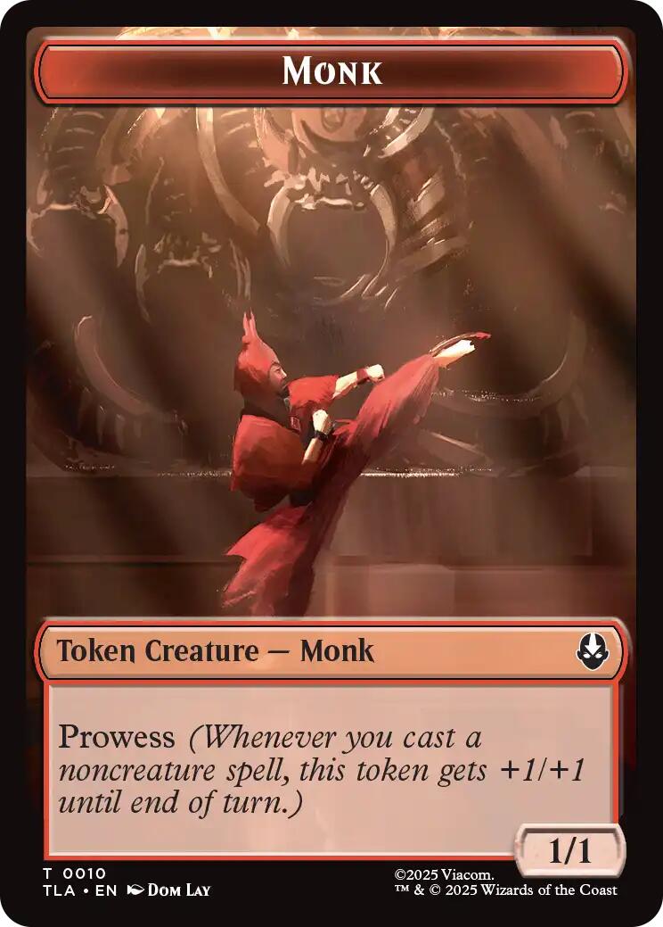 Monk // Clue (0017) Double-Sided Token [Avatar: The Last Airbender Tokens] | The CG Realm