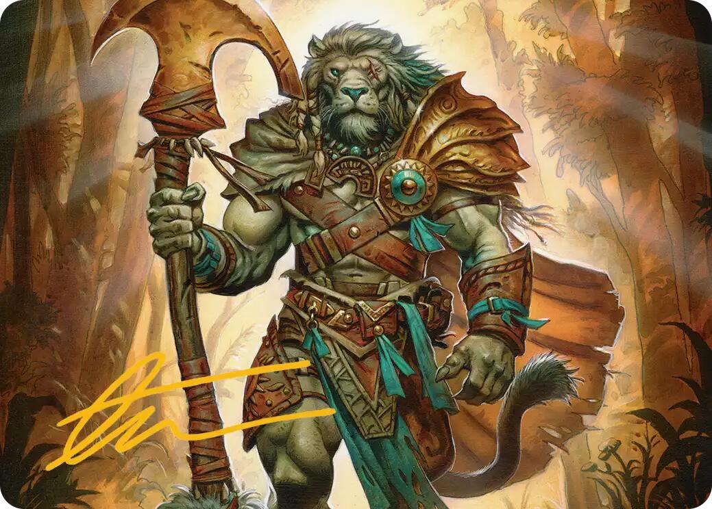 Ajani, Outland Chaperone Art Card (Gold-Stamped Signature) [Lorwyn Eclipsed Art Series] | The CG Realm