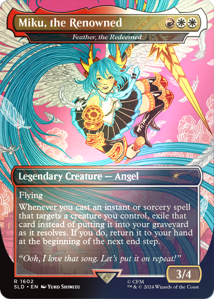 Miku, the Renowned - Feather, the Redeemed (Rainbow Foil) [Secret Lair Drop Series] | The CG Realm