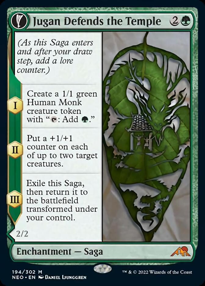 Jugan Defends the Temple (NEO-194) - Kamigawa: Neon Dynasty: (fandfc, enchantment)