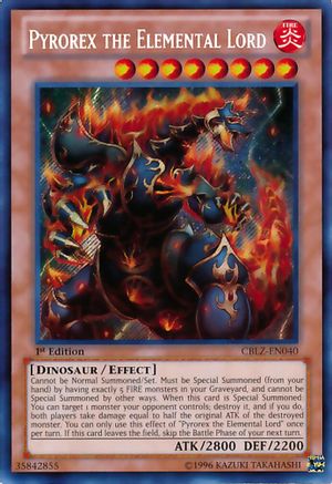Pyrorex the Elemental Lord (CBLZ-EN040) - Cosmo Blazer Unlimited