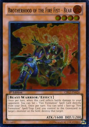 Brotherhood of the Fire Fist - Bear (UTR) (CBLZ-EN024) - Cosmo Blazer Unlimited